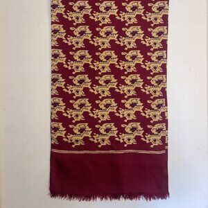 Red and Yellow Patterned Vintage Opera Scarf
